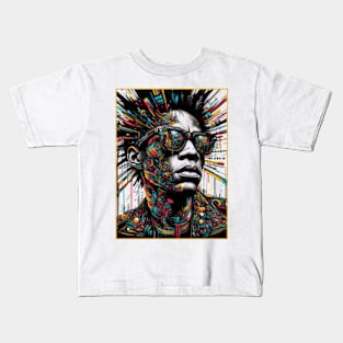 Abstract portrait of Jean Michel Basquiat Kids T-Shirt